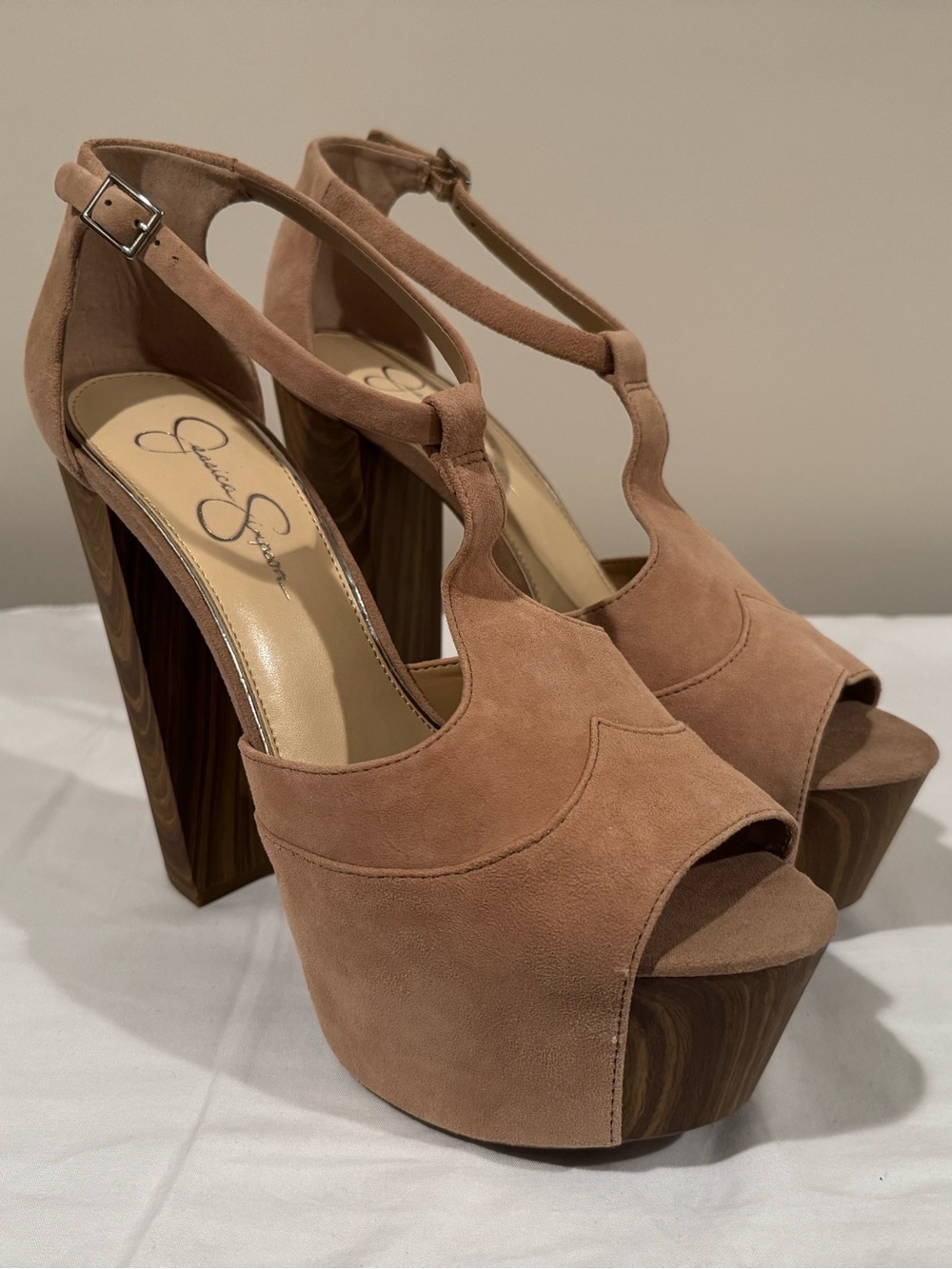 Jessica Simpson Dany Sand Chilena Suede Platform Heels 11M NIB